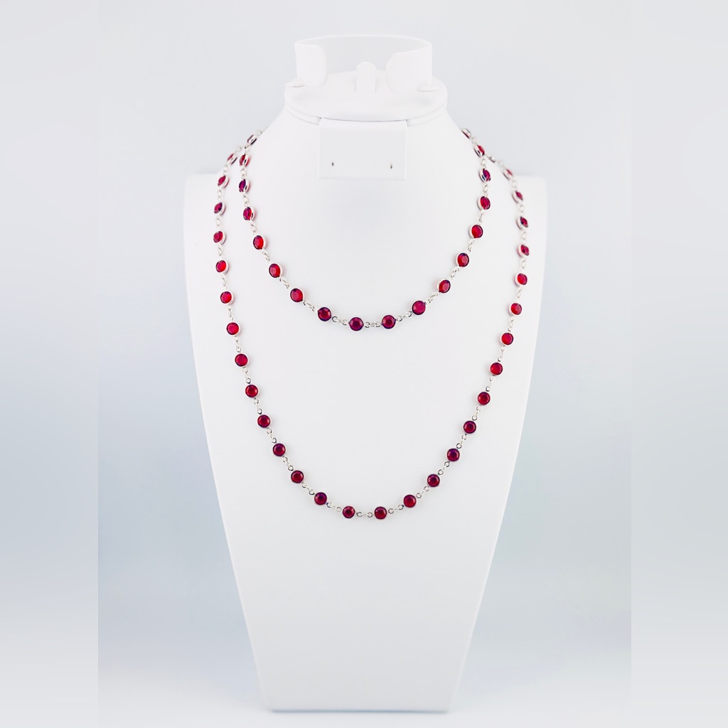 Chanelle Necklace, Siam Touchstone Crystal, Swarovski
